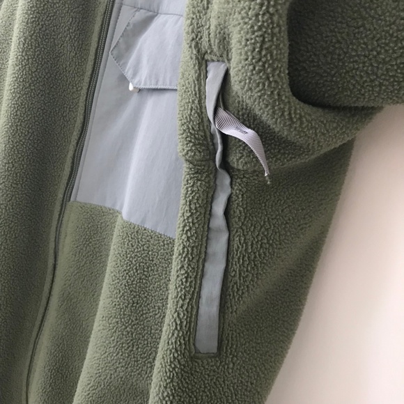 Lands End Green & Gray Zip Up Fleece Jacket - Picture 7 of 16